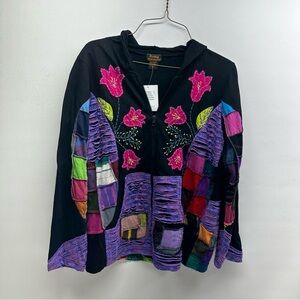 Rising international Colorful Patchwork Women's full zipper jacket size M nwt